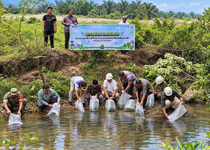 PTPN IV Regional III Tebar 60.000 Bibit Baung dan Nila di 12 Sungai Riau